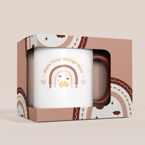 Tùy chỉnh Hộp quà tặng gói gốm cốc cà phê Mug <span class=keywords><strong>Set</strong></span> gấp giấy Bao bì hộp với màn hình hiển thị rõ ràng cửa sổ - Product Image 6