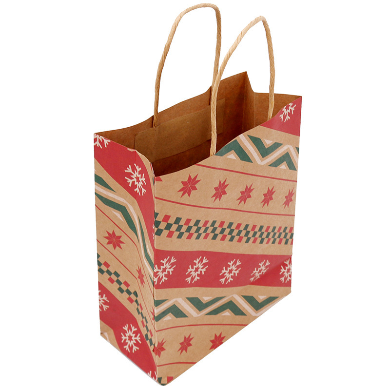 Six Modèles Brun Kraft Papier Sac De cadeau De Noël De Mélange En Gros