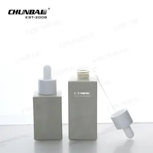 Fashion Trend Screw Cap Matte Hot Stamping Gray Easy Open End Perfume Printed Empty High Brand Bottle Glass For Hair Body Oil