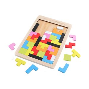ISapromo Cadeaux Puzzle En Bois Jouet Bébé Montessori Cadeau Éducatif 3D Russe Blocs Jeu Puzzle Tangram Jigsaw Intelligence Jouet - Product Image 1