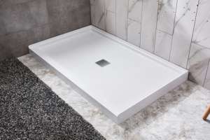 Piatto <span class=keywords><strong>Doccia</strong></span> Rettangolare in SMC Stile Nord Americano, Base <span class=keywords><strong>Doccia</strong></span> in Pietra 60x36 con Scarico Centrale, Garanzia 5 Anni per Uso Bagno - Product Image 5