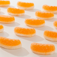 Bonbons Gélifiés en Gros, Tranches d'Orange Aigres-Douces, Saveur Fruitée, Doux et Moelleux, Logo Personnalisé Disponible