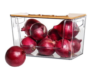 ゴミ袋ディスペンサー大型ゴミ袋ホルダー竹製トップハンドル2パックアンダーシンク家庭用食品用途 - Product Image 1