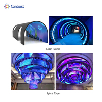 Pantalla LED Flexible Canbest P2.5 en Forma de Cilindro Espiral, Personalizable, Ultrafina y Suave para Diseño de Escenarios