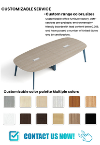 20mm Thick Waterproof Wear Resistant Conference <b>Table</b> – E1 Fireproof MDF Office Desk with Heat Resistance & Cable Management - Product Image 2