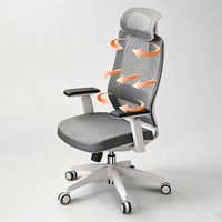Chaise de bureau exécutive moderne et respirante en maille intégrale avec profondeur d'assise réglable et support lombaire coulissant pour poste de travail