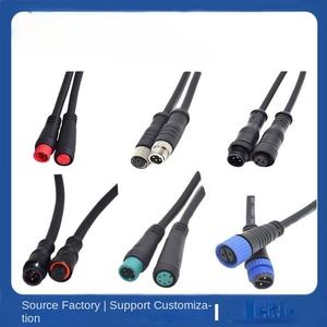 ตัวเชื่อมต่อสายเคเบิลพลาสติกทรงกลมกันน้ำที่ขึ้นรูปไว้ล่วงหน้าชนิดล็อคน๊อตสกรูสีน้ำเงินตัวผู้กับตัวเมีย - Product Image 5