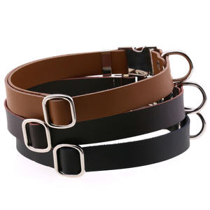<span class=keywords><strong>Collar</strong></span> de perro ajustable de gama alta marrón negro de cuero de vaca de lujo con hebilla de Metal - Product Image 5