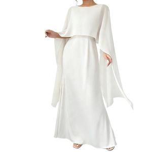 2025 été femmes mode décontracté sans manches châle longue <span class=keywords><strong>robe</strong></span> blanche élégante <span class=keywords><strong>robe</strong></span> pour soirée - Product Image 2