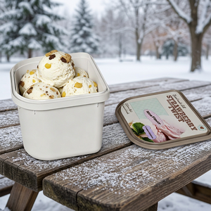 2Ltr Ice Cream Tubs Plastic Containers for Gelato 1.8 Quart with Lids and security lock IML on top for lid - Product Image 1