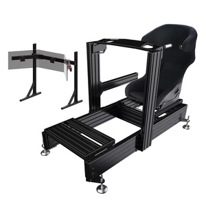 Ensemble complet d'usine de simulateurs de course en salle avec triple moniteur, cockpit en aluminium personnalisable, rig de simulation de course (base 40160) - Product Image 2