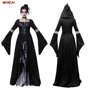 Costume d'<span class=keywords><strong>Halloween</strong></span> pour <span class=keywords><strong>femme</strong></span> adulte, déguisement de <span class=keywords><strong>sorcière</strong></span> noire, <span class=keywords><strong>maquillage</strong></span> de cosplay, costume de performance pour bal, tenue de performance pour fête de carnaval - Product Image 1