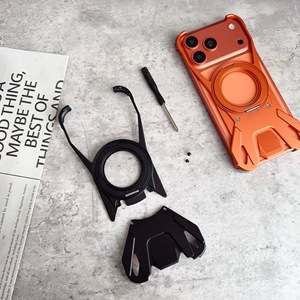 Funda de Teléfono Giratoria de Metal de Lujo de Alta Calidad para <span class=keywords><strong>iPhone</strong></span> 17 Pro Max, Funda Protectora Magnética Naranja para <span class=keywords><strong>iPhone</strong></span> 15 Pro Max - Product Image 3