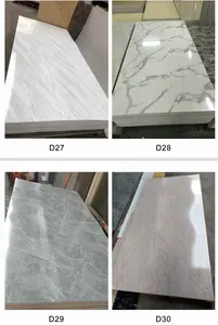 High Glossy Flexible Wall Decorative TV Board UV Marble Sheet PVC Wall Panel