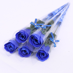 Valentines Day Mother Day Christmas Gift Long Stem Single <strong>Rose</strong> <strong>Soap</strong> <strong>Rose</strong> Bouquet - Product Image 5