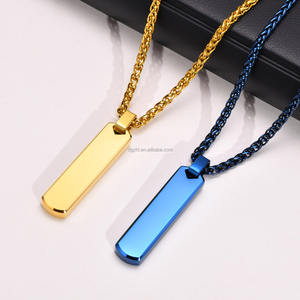 <span class=keywords><strong>ชื่อ</strong></span>สร้อยคอแกะสลักเครื่องประดับขายส่งส่วนบุคคลบาร์แนวตั้งสแตนเลสเครื่องประดับเลเซอร์สร้อยคอสุนัข - Product Image 1