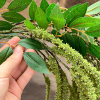 Branche artificielle de verdure verte bordeaux, amarante suspendue longue et tombante, fausse amarante pour décoration florale de plafond de mariage