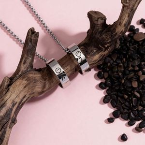 Collane per Coppie alla Moda con Pendente Abbraccio d'Amore, Lei per Sempre Lui Sempre - Product Image 3