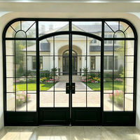 Portes de sécurité en acier à double vitrage, profil mince, cadre étroit, style minimaliste, anti-effraction, pour usage extérieur en villas et hôtels (vente en gros)