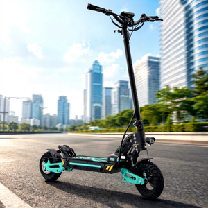 Nouvelles trottinettes électriques pliables tout-terrain à deux roues pour adultes, couleur verte, double moteur puissant, Scooter Du - Product Image 1