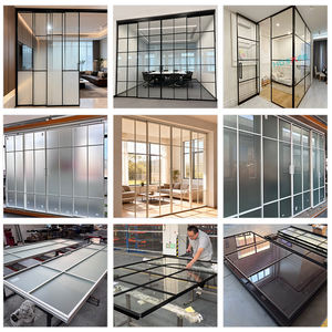 <span class=keywords><strong>Porte</strong></span> coulissante en aluminium à fermeture douce télescopique noire pour villa, maison, cuisine, cadre fin français, verre de 8 mm, prix d'usine - Product Image 5