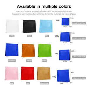 Bolsas de Embalaje con Cierre y Válvula Antiolor, Bolsas de Pie Cuadradas para Dulces, <span class=keywords><strong>Galletas</strong></span>, Granos de Café - Product Image 5