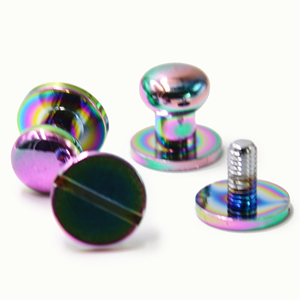 Đinh Tán Sam Browne Đinh Ốc Chicago Đầu Nhà Sư Bằng Đồng Màu Cầu Vồng Tùy Chỉnh Cho Túi Xách - Product Image 1