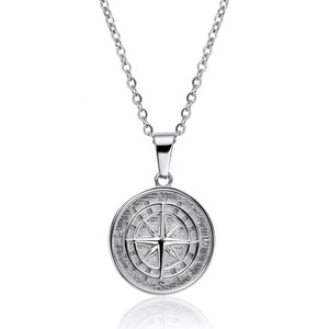 <span class=keywords><strong>Collana</strong></span> con Ciondolo a Disco Bussola in Ottone Placcato <span class=keywords><strong>Oro</strong></span> 18k Gemnel per Uomo - Product Image 4
