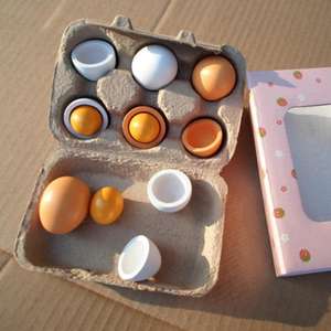 Juego de Huevos de Madera Multicolores WeWeTiger, Juguetes de Cocina para Niños, Juego de Imitación, Juguetes Educativos Montessori, Edades 2+ - Product Image 5