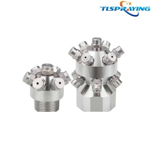 Boquilla giratoria de acero inoxidable de 360 grados, rociador de agua de cono completo de cabezal múltiple para construcción, boquilla de limpieza de tanques de restaurante - Product Image 2