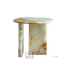 Meubles de maison modernes et uniques de luxe, table basse en onyx rose et vert, table centrale, table d'appoint, ensemble pour villa