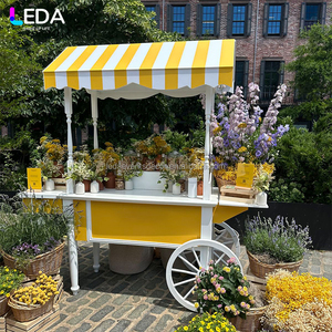 Carrito de Dulces LEDA de Lujo para Bodas, Color Blanco, con Decoración de Flores Artificiales, Carrito Móvil de Dulces para Despedida de Soltera - Product Image 2