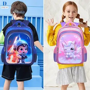 Mochila escolar infantil para estudantes do ensino fundamental 3DEVAHard pacote único conjunto de três peças com barra de tração