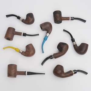 XIAOXIONG Premium ebano tubo da fumo in legno fatto a mano con personalizzato naturale laccato nero finitura anello decorativo portatile all'ingrosso - Product Image 6
