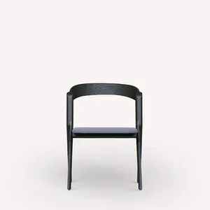 Silla nórdica de comedor de madera maciza de diseño italiano, sillón sencillo con diseño de espiga - Product Image 1