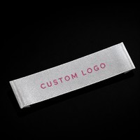 Étiquette tissée personnalisée Oeko-Tex Damask 25x60mm à coudre, logo personnalisé pour vêtements écologiques durables, logo de marque de vêtements, usine OEM