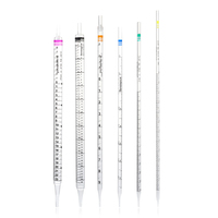 Pipette sérologique jetable en plastique stérile de laboratoire en polystyrène de 1 ml, 2 ml, 5 ml, 10 ml, 25 ml, 50 ml