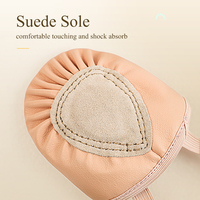 Zapatillas de gimnasia rítmica de media suela con tira elástica para ballet y giros, al por mayor, en stock en la UE y EE. UU.