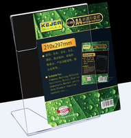Support de présentoir pour menu en PS transparent de taille A4 A5 en gros d'usine, support de présentoir pour prospectus en acrylique en forme de L
