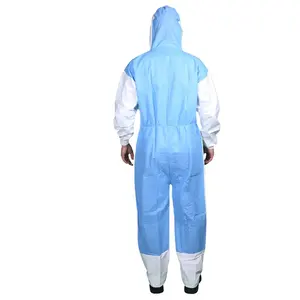 Одноразовые полноразмерные СИЗ водонепроницаемые SMS микропористые защитные промышленные изоляционные комбинезоны рабочая одежда защитная одежда