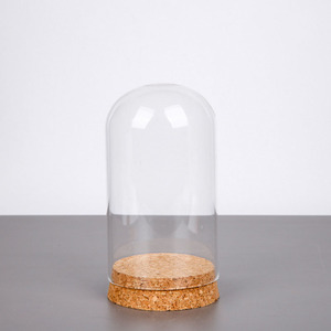 Dôme rond <span class=keywords><strong>de</strong></span> haute qualité 6*8cm forme <span class=keywords><strong>de</strong></span> boule fleur immortalisée cadeaux décoration verre affichage cloche pot avec Base en liège - Product Image 1