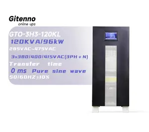 Manufacturer good quality high frequency rack mounted 120kva 108kw ups power supply with LCD display