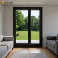 Portes d'entrée modernes personnalisées à battants, cadre en alliage d'aluminium à rupture de pont thermique, double vitrage, étanches et insonorisées pour appartements, hôtels et chambres.