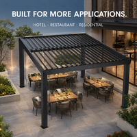 Pergola électrique en aluminium pour projets hôteliers et aménagement paysager, avec contrôle motorisé du toit et options de taille configurables