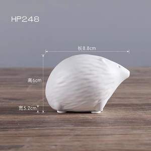 Nuove Statuette di Animali in Ceramica Smaltata Fatte a Mano, Decorazione per la Casa, Ornamento da Scrivania, <span class=keywords><strong>Riccio</strong></span> <span class=keywords><strong>Bianco</strong></span> e Nero - Product Image 5