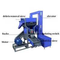Usine de rizerie entièrement automatique 5-en-1 avec dépoussiéreur cyclonique, machine de décorticage de riz combinée électrique et diesel à double alimentation, petite taille