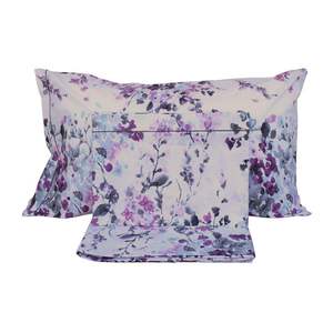 Ensemble de draps en coton Acquerello pour lit queen size italien, motif floral, taie d'oreiller, housse de couette - Product Image 1