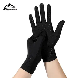 GOLOVEJOY XG44 2021 New Arrival Black Medical Rehabilitation Copper Fiber Pressure Gloves Full Fingers Anti Skid Gym Gloves