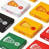 Boîte à pizza pas chère avec impression de logo personnalisée. Boîte d'emballage rapide en papier texturé de 8, 9, 10, 12 pouces. Boîte de crêpes frites.
