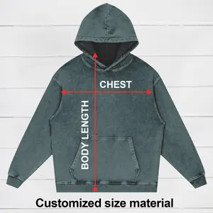 Cotton Heavy Weight Blank Plain Vintage Oversize Hoodies For Men